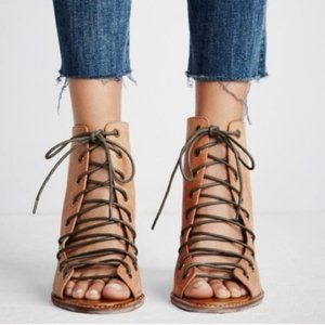 Jeffrey Campbell Free People Lace Up Open Toe Heel